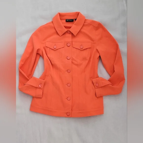 NWOT! DG2 Elevate Bright Orange Fitted Stretch Women's Jacket Size XS - Picture 7 of 11
